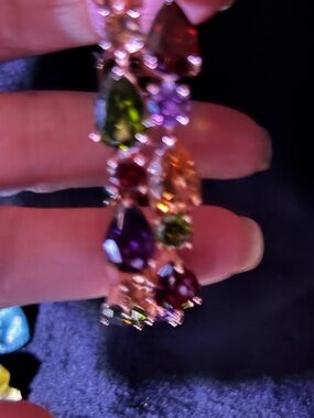 Multicolor Teardrop Crystal Bracelet - Unbranded